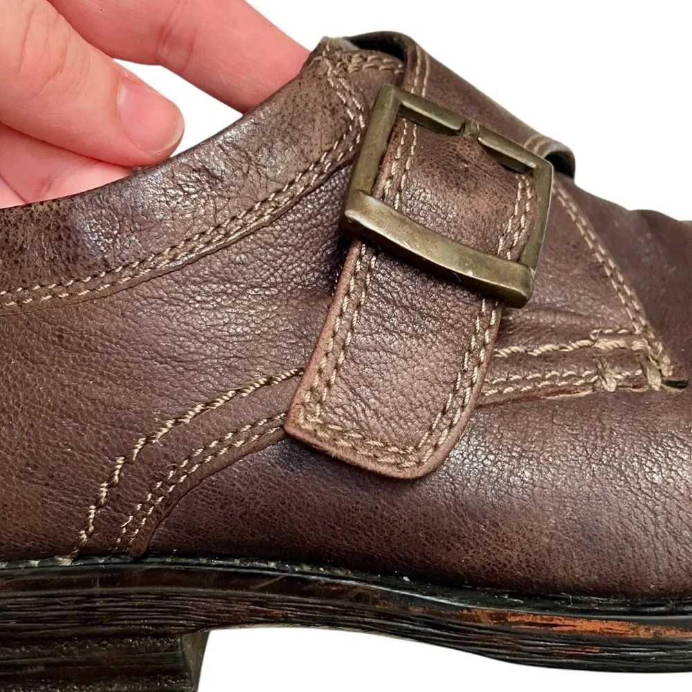 Clarks Brown Leather Delsin Stride Monk Strap Loafer Men’s Size 9.5M